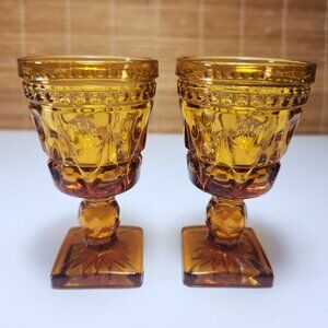 Vintage Amber Aperitif Glasses – Set of 2